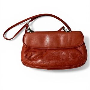 Women's Leather Crossbody Bag in Rust Red
